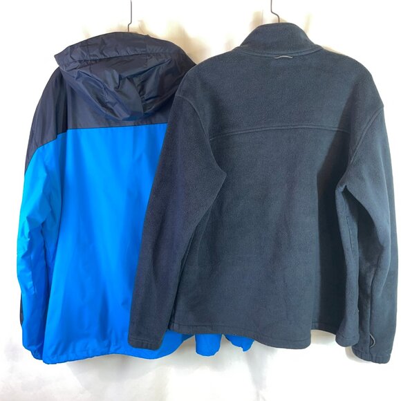 Columbia Mens XXL Hooded Interchange 3 in 1 Jacket 2 Piece Waterproof Blue Black - Picture 4 of 16